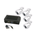 ATLANTIS LAND A09-TD410-KIT-W KIT DIGITALE PER VIDEOSORVEGLIANZA DA INTERNO/ESTERNO DVR + 4 TELECAMERE DAY/NIGHT COLORE BIANCO/NERO