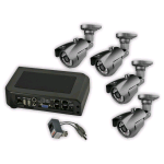 ATLANTIS LAND A09-TD410-KIT KIT DIGITALE PER VIDEOSORVEGLIANZA REGISTRATORE DIGITALE + 4 TELECAMERE DA INTERNO/ESTERNO COLORE NERO