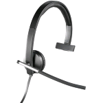 LOGITECH H650E MONO CUFFIA MONOAURALE CON MICROFONO CAVO 2.2MT CONNETTORE USB COLORE NERO