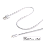 CELLY USBLIGHTTEXSV CAVO USB/LIGHTNING MASCHIO/MASCHIO RIVESTITO IN TESSUTO COLORE SILVER