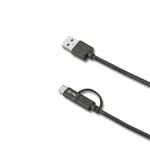 CELLY USBCMICRO CAVO USB MASCHIO/MICRO USB+MICRO USB TYPE-C MASCHIO LUNGHEZZA 1MT COLORE NERO