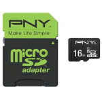 PNY SDU16GPER50-EF MICRO SD HC 16GB CLASSE 10 CON ADATTATORE SD