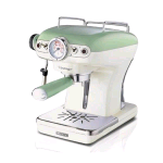 ARIETE VINTAGE 1389 MACCHINA PER CAFFE' ESPRESSO 900W 15 BAR CAPACITA' 0.9LT USO CAFFE' MACINATO CON CAPPUCCINATORE COLORE BIANCO/VERDE