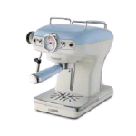 ARIETE VINTAGE 1389 MACCHINA CAFFE' ESPRESSO 900W SERBATOIO 0.9LT PRESSIONE 15 BAR COLORE BIANCO/AZZURRO