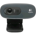 LOGITECH WEBCAM HD C270 USB 3MPX 1280X720 FLUID CRYSTAL MICROFONO INCORPORATO CLIP FISSAGGIO RILEVAMENTO AUTOMATICO VOLTO E MOVIMENTO