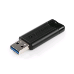 VERBATIM PINSTRIPE PEN DISK 64GB USB 3.0 STORE NGO W/R 30/10MBPS BLACK