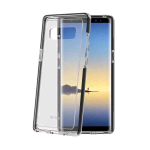 CELLY HEXAGON SAMSUNG GALAXY NOTE 8 COVER TRASPARENTE BORDI NERI