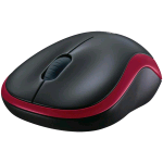 LOGITECH M185 MOUSE WIRELESS USB RED COLORE NERO/ROSSO
