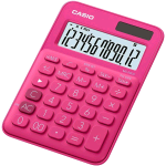 CASIO MS-20UC-RD CALCOLATRICE DA SCRIVANIA 12 CIFRE SOLARE E A BATTERIA FUCSIA