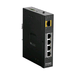 D-LINK DIS-100G-5PSW SWITCH NON GESTITO 4 x 10/100/1000 (PoE+) + 1 x Gigabit SFP- PoE+ (120 W) MONTABILE SU RAIL DIN