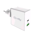 CELLY PROPOWER CARICABATTERIE 1xUSB-A 1xUSB-C 45W BIANCO