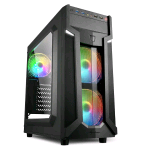SHARKOON VG6-W CASE MIDDLE ATX TOWER RGB MICRO-ATX MINI-ATX FINESTRA IN VETRO TEMPERATO COLORE BLACK