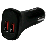 STARTECH CARICATORE DA AUTO CON DOPPIA PORTA USB  24W/4.8A COLORE NERO 