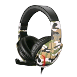 TECHMADE TM-FL1-CAMGR CUFFIE GAMING CON MICROFONO PER PC E CONSOLE CAMOUFLAGE GREEN