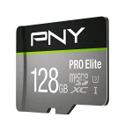 PNY PRO ELITE SCHEDA MICROSDXC DA 128 GB CLASSE 10 UHS-I U3 100 MB/S A1 V30 NERO GRIGIO
