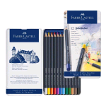 FABER CASTELL GOLDFABER PASTELLI 3.3 mm COLORI ASSORTITI ASTUCCIO IN METALLO CONF. 12 Pz.