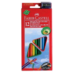 FABER CASTELL ECO PASTELLI TRIANGOLARI 3 mm COLORI ASSORTITI CONF. 12 Pz.