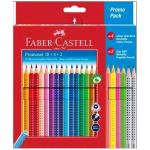 FABER CASTELL PROMO SET SET 18 PASTELLI ACQUARELLABILI 3 mm COLORI ASSORTITI + 4 PASTELLI FLUO + 2 MATITE GRAFITE