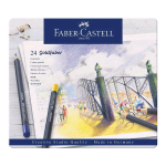 FABER CASTELL GOLDFABER PASTELLI 3.3 mm COLORI ASSORTITI ASTUCCIO IN METALLO CONF. 24 Pz.