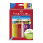 FABER CASTELL COLOUR GRIP PASTELLI ACQUARELLABILI 3.3 mm COLORI ASSORTITI CONF. 36 Pz.