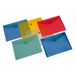 KING MEC PULL BUSTA CON BOTTONE IN PP CM 24.3X33 A4 COLORI ASSORTITI TRASPARENTI CONF 5 Pz.