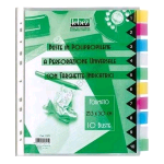 LEBEZ BUSTE A U CON TARGHETTE INDICATRICI COLORATE IN PP CM 23.5X30 A4 TRASPARENTE CONF 10 Pz.