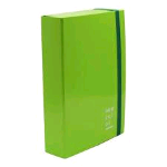 BREFIOCART NEW COLOR CARTELLE C/ELASTICO PIATTO IN CARTONCINO PLASTIFICATO 250X350MM A4 DORSO 10CM COL. VERDE CHIARO