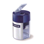STAEDTLER TEMPERAMATITE IN PLASTICA 1 FORO CON SERBATOIO COL. GRIGIO BLU CONF 10 Pz.