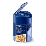 STAEDTLER NORISCLUB TEMPERAMATITE IN PLASTICA 2 FORI 8-10 mm CON SERBATOIO TRIANGOLARE COL. BLU CONF 10 Pz.