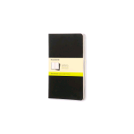 MOLESKINE CAHIER JOURNAL LARGE BLACK PLAIN QUADERNO 210 X 130 MM 80 FOGLI COL. NERO CONF 3 Pz. 