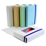 BREFIOCART ECO NEW CARTELLE  CON ELASTICO PIATTO 250X350 mm DORSO 5 CM COL. VERDE CONF 6 Pz.