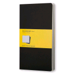MOLESKINE CAHIER JOURNAL LARGE BLACK SQUARED CAHIER QUADERNO A QUADRETTI 210 X 130 MM 80 FOGLI COL. NERO CONF 3 PZ.