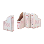 KING MEC STORAGE SCATOLE ARCHIVIO PORTARIVISTE 260X350 mm DORSO 9.3 CM COL. BIANCO/ROSSO CONF 32 Pz.