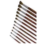 LEBEZ PENNELLI IN PELO DI PONY PUNTA TONDA FORMATO 12 MANICO IN LEGNO COL. MARRONE CONF 12 Pz.