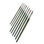 LEBEZ PENNELLI IN VERO PELO DI BUE PUNTA TONDA DIMENSIONE 8 MANICO IN LEGNO COL. VERDE CONF 12 Pz.