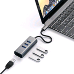 SATECHI HUB IN ALLUMINIO 2 IN1 3 PORTE USB 3.0 TIPO-C CON PORTA ETHERNET COMPATIBILE CON 2018 MACBOOK AIR, 2018 IPAD PRO, 2016/2017/2018 MACBOOK PRO, MICROSOFT SURFACE GO (GRIGIO SIDERALE)