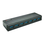 LINDY HUB 7 PORTE USB 3.0 CON SISTEMA DI RICARICA BLACK