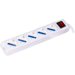 LINK MULTIPRESA 5 SCHUKO + ITA CON INTERRUTTORE CAVO 1,5 MT BIANCA