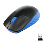 LOGITECH M190 FULL MOUSE WIRELESS DESIGN RICURVO AMBIDESTRO RICEVITORE USB NERO BLU