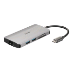 D-LINK DUB-M810 HUB USB-C 8-IN-1 CON HDMImETHERNET LETTORE CARD E POWER DELIVERY 60W USCITE: HDMI x1, Ethernet x1, USB 3.0 x3, USB-C x1, SD x1, TF x1, HDMI FINO A 4K, PLUG AND PLAY