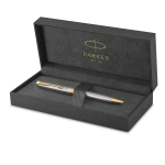 PARKER SONNET STAINLESS STEEL GT PENNA SFERA PUNTA TONDA 1mm INCHIOSTRO NERO CONFEZIONE REGALO