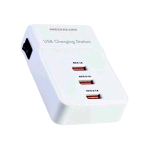 MEDIACOM M-USBPS3SW CARICABATTERIE 3 CONNETTORI USB TOTALE 3A PRESA ITALIANA COLORE BIANCO