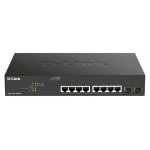 D-LINK DGS-1100-10MPV2 SWITCH DI RETE GESTITO GIGABIT ETHERNET 10/100/1000 SUPPORTO POWER OVER ETHERNET POE 1U NERO