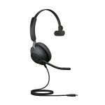 JABRA EVOLVE2 40 CUFFIA MONOAURALE CON MICROFONO MS CAVO USB TIPO C NERO