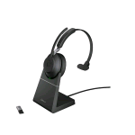 JABRA EVOLVE2 65 CUFFIA MONOAURALE CON MICROFONO  WIRELESS UC SUPPORTO DI RICARICA ADATTATORE BLUETOOTH USB TIPO A NERO
