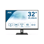 AOC ESSENTIAL LINE U32E2N 31.5" UHD 4K LED VA FORMATO 16:9 CONTRASTO 2.500:1 2xHDMI 1xDISPLAY PORT COLORE NERO GARANZIA ITALIA