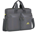 RIVACASE BORSA A TRACOLLA PER NOTEBOOK DA 16" IN POLIESTERE 42X30X11 CM 8 SCOMPARTI GRIGIO