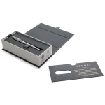 PARKER SONNET PENNA A SFERA FINITURE IN PALLADIO PUNTA MEDIA INCHIOSTRO NERO CONFEZIONE REGALO 