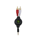 RETRAK CAVO AUDIO RETRATTILE PER MP3 1 X M JACK 3.5 MM 2 X RCA 1 M NERO ORDINE MINIMO 15 PZ