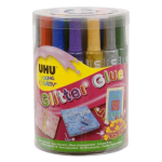 UHU YOUNG CREATIV COLLA COLORATA CON BRILLANTINI GLITTER CONF 24 Pz. COLORI ASSORTITI 